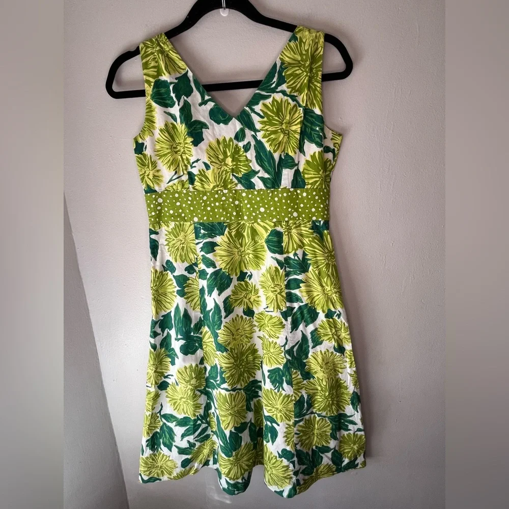 Floral Bontanical Garden Girl Boden Amalfi Dress 100% Cotton Women’s Size 6 R - Picture 2 of 8